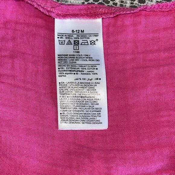 Old Navy Muslin Cotton Hot Pink Romper Infant Baby Girl Size 6-12 Months - Picture 8 of 8